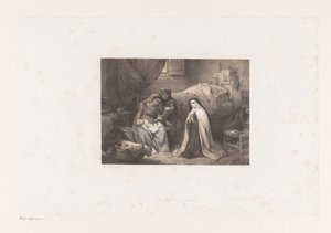 Betende Nonne bei krankem Kind von Cornelis Kruseman