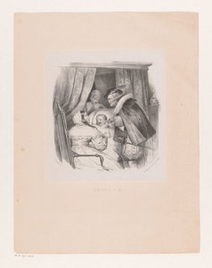 Gesellschaft bei einem kranken Kind von Cornelis Kruseman