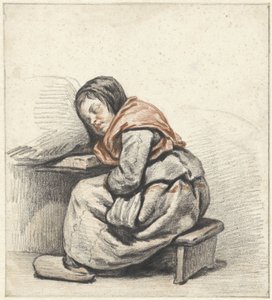 Studie eines schlafenden Mädchens von Cornelis Kruseman