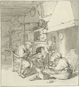 Bauernfamilie am Kamin von Cornelis Ploos van Amstel