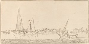 Fluss mit Stadt