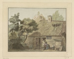 Zeichner vor Bauernhof von Cornelis Ploos van Amstel