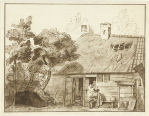Zeichner vor Bauernhof von Cornelis Ploos van Amstel