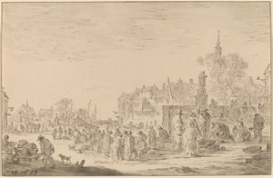 Fischmarkt von Cornelis Ploos van Amstel after Jan