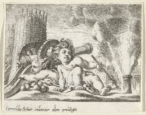 Zwei Kinder mit Kanonen von Cornelis Schut (I)