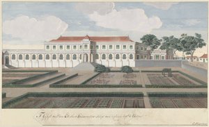 Das Gouverneurshaus mit dem Garten in Colombo auf Ceylon