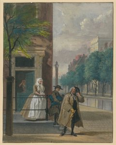 Szene aus einem Lustspiel („De ontdekte Schijndeugd“ von Lingelbach) von Cornelis Troost