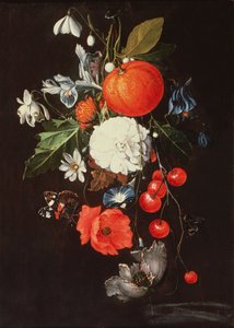 Stillleben mit Obst und Blumen