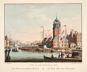 Ansicht von Amsterdam Nr.10. Der Haringspakkerstoren. Der sogenannte Heringsturm, 1825 von Cornelis de Kruyff