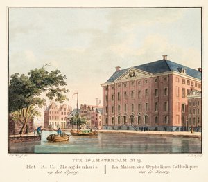 Ansicht von Amsterdam Nr. 19. Das R.C. Maagdenhuis am Spuij. Das Haus der katholischen Waisenmädchen am Spuij, 1825 von Cornelis de Kruyff