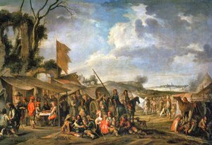 Militärlager bei einigen Ruinen von Cornelis de Wael