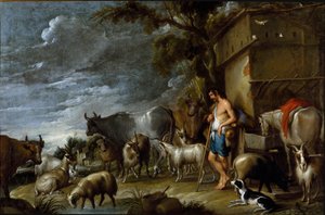 Geschichte des verlorenen Sohnes: Die Schweinehirtin. von Cornelis de Wael