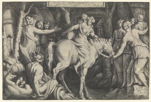 Vlucht van Cloelia over de Tiber von Cornelis van Kittensteyn
