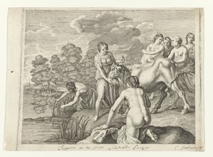 Jupiter entführt Europa von Cornelis van Poelenburch (possibly)