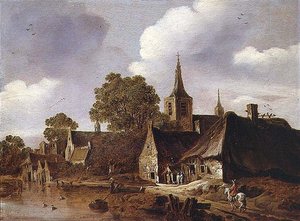 Ein Dorf an einem Fluss