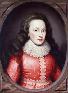 Die Gräfin von Arundel in einem roten Kleid von Cornelius I Johnson