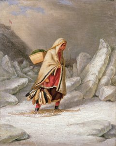 Eine indische Frau mit Schneeschuhen von Cornelius Krieghoff
