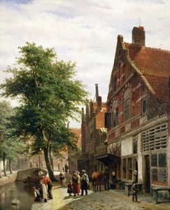 Der Zuiderhavendijk, Enkhuizen im Sommer von Cornelius Springer