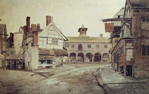 Marktplatz, Hereford, 1803 von Cornelius Varley