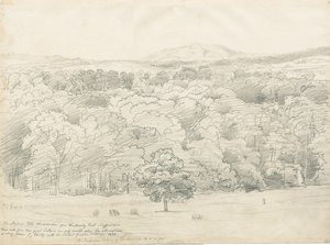 Wrottesley Hall - Blick auf die Malvern Hills von Cornelius Varley