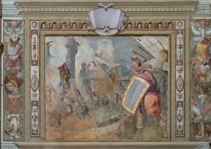 Die Eroberung Jerusalems durch Gottfried von Bouillon, um 1589-94 von Cosimo Daddi