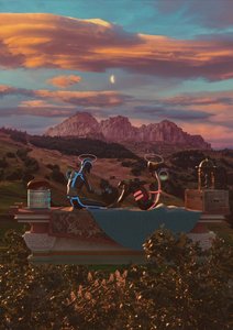 Leuchtende Figuren Sonnenuntergangstraum