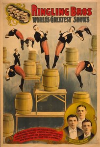 Ringling Bros, weltgrößte Shows Raschetta Brüder, wunderbare Salto-Turner, ca. 1900
