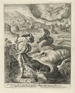 Der Fisch spuckt Jona an Land von Crispijn van de Passe (I)