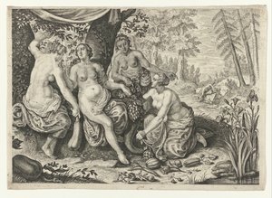 Nymphen füllen das Füllhorn von Crispijn van de Passe (II) (attributed to)