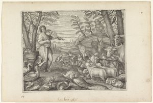 Orpheus bezaubert die Tiere mit seiner Musik