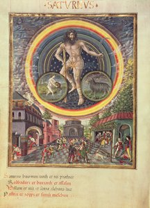 C129 Saturn mit den Tierkreiszeichen Wassermann und Steinbock, aus 
