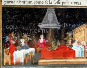 Bestrafung der Wollüstigen, der Gefräßigen und der Faulen von Cristoforo De Predis
