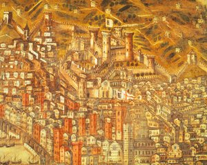 Ansicht von Genua und seiner Burg (Detail) 1597