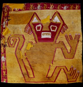 Präkolumbianische Kunst, Nazca-Kultur: Stofffragment mit zoomorpher Darstellung