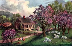 Amerikanisches Gehöft im Frühling, 1869