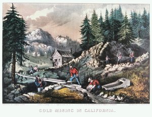 Goldabbau in Kalifornien, 1849-1871 von Currier and Ives
