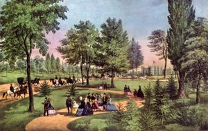 Die Fahrt, Central Park, 1862 von Currier and Ives