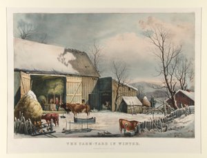Der Bauernhof im Winter von Currier and Ives
