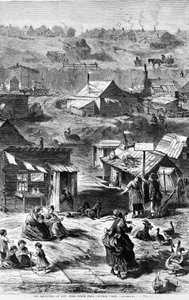 Die Squatters von New York - Szene in der Nähe des Central Parks, aus Harpers Weekly, veröffentlicht 1869 von D. E. Wyand
