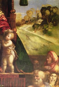 Detail des Polyptychons, zeigt den rechten Hintergrund (Detail)