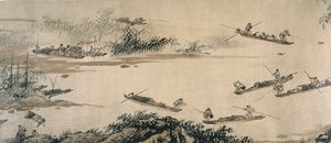 Fischer an einem Herbstfluss, Ming-Dynastie, 15. Jahrhundert