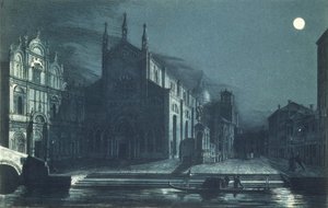 Nächtliche Szene der Kirche SS. Giovanni und Paolo, Venedig, gestochen von Brizeghel von Dalda (after)