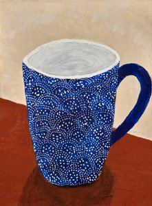 Blau gemusterter Becher von Dale Hefer & Family