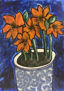 Lebendige orangefarbene Blumen von Dale Hefer & Family