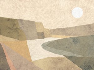 Mondlandschaft mit Wüstenfluss von Dan Hobday