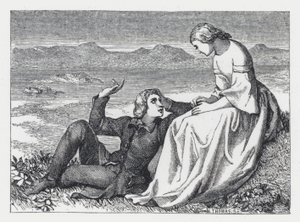Illustration zu Tennysons Gedicht, Die Prinzessin (Gravur) von Daniel (after) Maclise