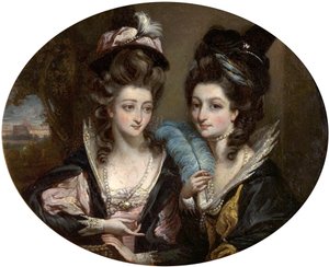 Mrs. Gwynne und Mrs. Bunbury als die lustigen Weiber von Windsor, ca. 1779 von Daniel Gardner