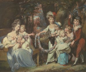 Mrs. Justinian Casamajor und acht ihrer Kinder von Daniel Gardner