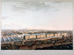 Ansicht der Londoner Docks, 1816
