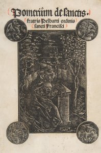 Der Franziskaner Pelbart von Temesvar, studierend in einem Garten, 1502